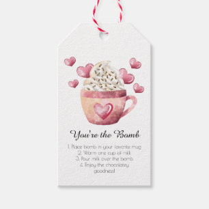 Étiquettes-cadeau Bombe au chocolat chaud Vous êtes la Bombe Valenti
