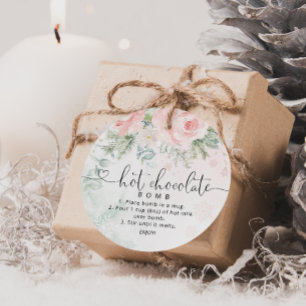Étiquettes Cadeau Bombe de chocolat chaud rose blush