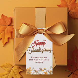 Étiquettes-cadeau Bon thanksgiving Chic Fall Leaves Société Parti