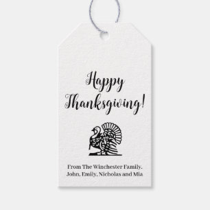 Étiquettes-cadeau Bon thanksgiving drôle turquie script personnalisé