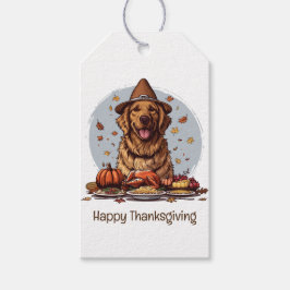 Étiquettes-cadeau Bon thanksgiving Golden Retriever Chien