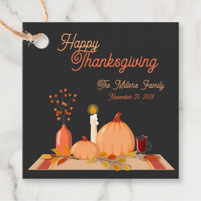 Étiquettes Cadeau Bon thanksgiving personnalisé (Devant)