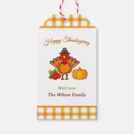 Étiquettes-cadeau Bon thanksgiving Turquie Citrouille jaune orange