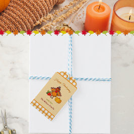 Étiquettes-cadeau Bon thanksgiving Turquie Citrouille jaune orange