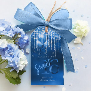 Étiquettes-cadeau Bonbon 16 DK ID473 bleu à lumières et à ballons