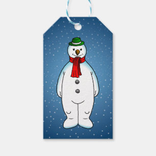 Étiquettes-cadeau Bonhomme de neige joyeux