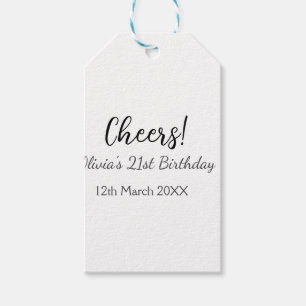 Étiquettes-cadeau Bonjour 21e anniversaire ajouter nom date simple m