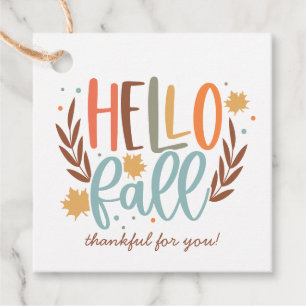 Étiquettes Cadeau Bonjour Automne Merci Pour Vous Cadeaux Faveur Tag