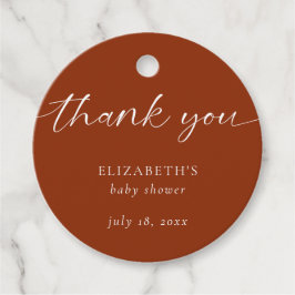 Étiquettes Cadeau Bonjour Baby shower Terra cotta Neutral Bohemian