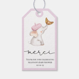 Étiquettes-cadeau Bonjour Bebe Romantique Français Baby shower fille