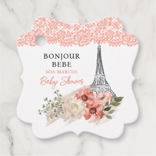 Étiquettes Cadeau Bonjour Bebe Tour Eiffel Baby shower Paris