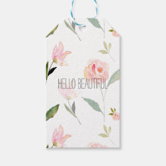 Étiquettes-cadeau Bonjour belle aquarelle Floral