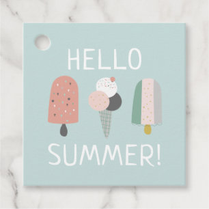 Étiquettes Cadeau Bonjour Summer Crème glacée Blue Popsicle