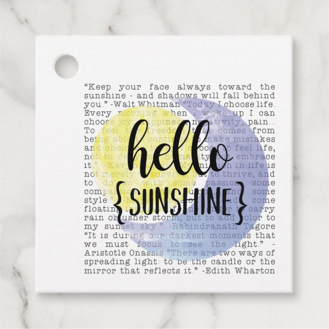 Étiquettes Cadeau Bonjour Sunshine (Devant)