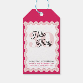 Étiquettes-cadeau Bonjour Trente Anniversaire 30 ans Curvy Groovy 