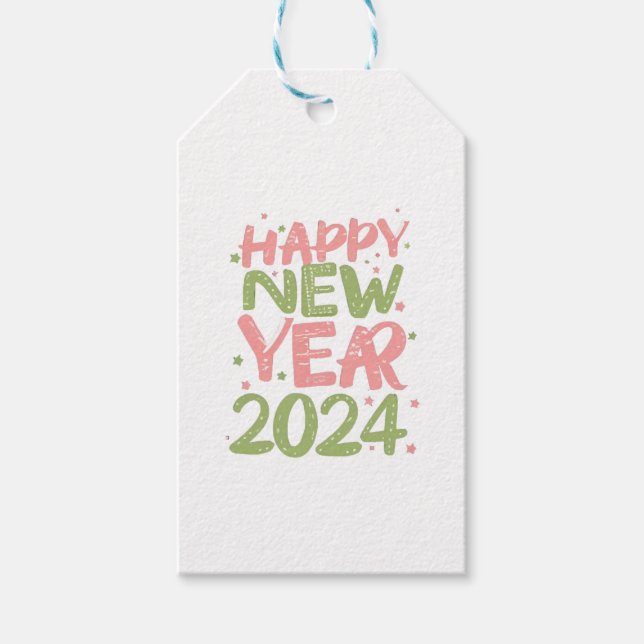 Étiquettes-cadeau Bonne année 2024 (Devant)