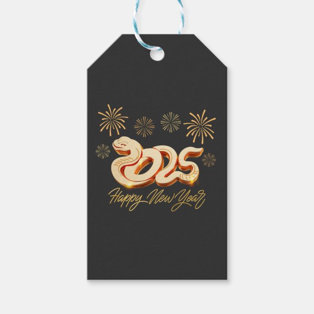 Étiquettes-cadeau Bonne année 2025 L'année chinoise du serpent (Devant)