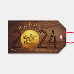 Étiquettes-cadeau Bonne année chinoise Dragon de Bois 2024 GT