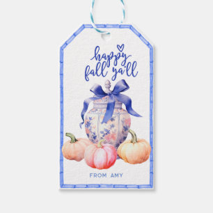 Étiquettes-cadeau Bonne Citrouille automne Chinoiserie Ginger Jar