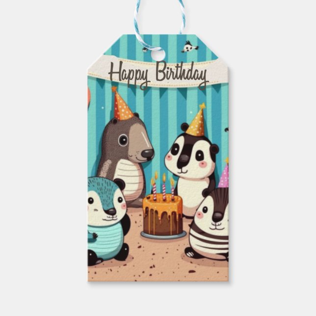Étiquettes-cadeau Bonne coutume d'anniversaire (Devant)