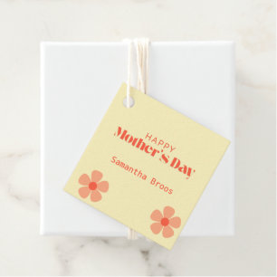 Étiquettes Cadeau Bonne fête des mères pêche fleurs rose