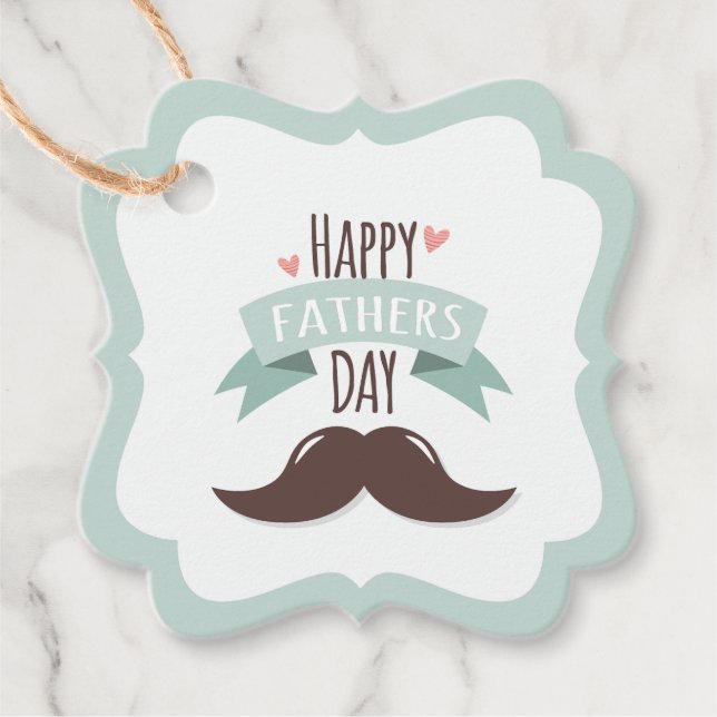 Étiquettes Cadeau Bonne fête des pères - moustache (Devant)