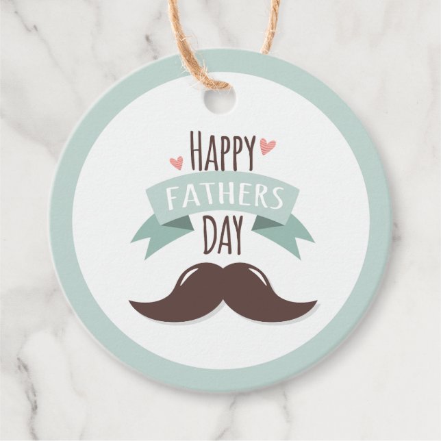 Étiquettes Cadeau Bonne fête des pères - moustache (Devant)