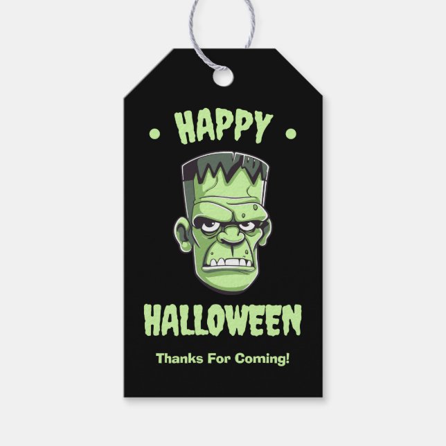 Étiquettes-cadeau Bonne Halloween Frankenstein (Devant)