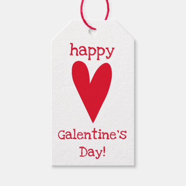 Étiquettes-cadeau Bonne Saint-Galentin ! Coeur rouge (Devant)