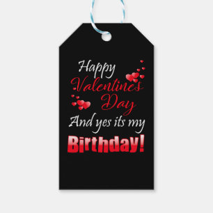 Étiquettes-cadeau Bonne Saint Valentin et oui C'est mon anniversaire