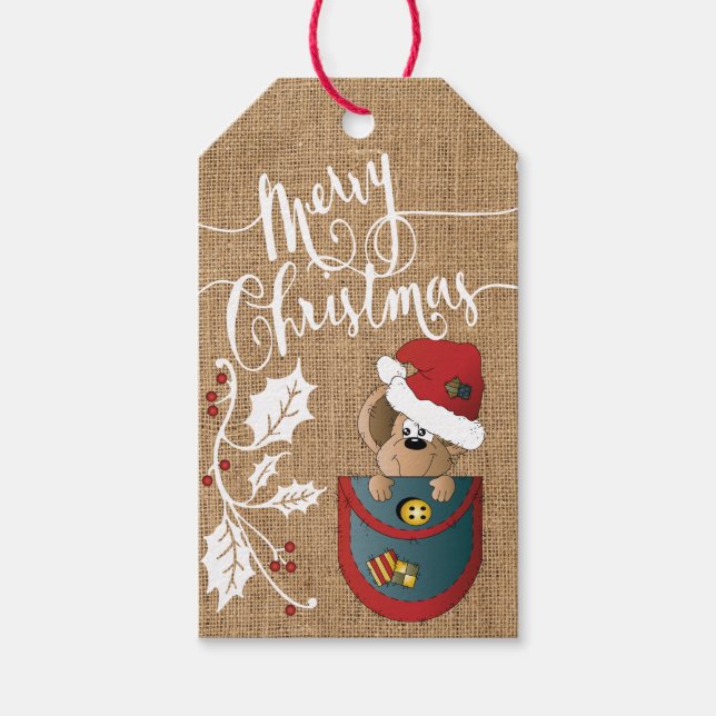 Étiquettes-cadeau Bonne souris de Noël (Devant)