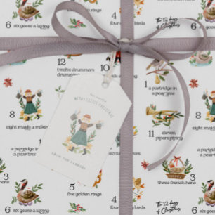 Étiquettes-cadeau Bonnes laitières 12 Jours de Noël
