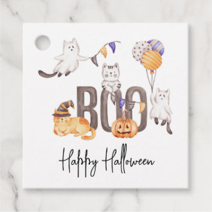 Étiquettes Cadeau Boo Cute Kid's Halloween Chats Ghosts Citrouille