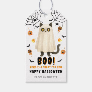 Étiquettes-cadeau Boo Happy Halloween Ghost Cat Tags cadeaux