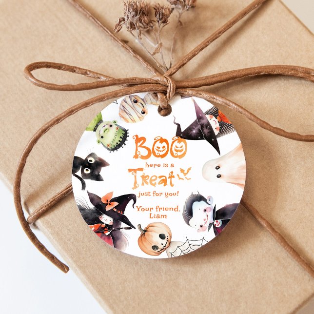 Étiquettes Cadeau Boo ici est un régal pour vous Halloween merci (Créateur téléchargé)