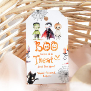 Étiquettes-cadeau Boo voici un régal pour vous fête d'Halloween