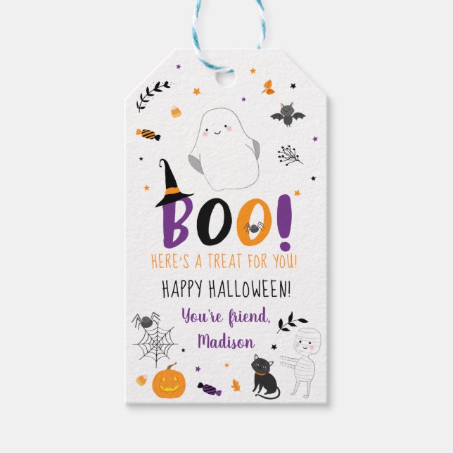 Étiquettes-cadeau Boo Voici un régal pour vous Halloween (Devant)