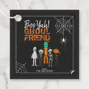 Étiquettes Cadeau Boo Yah Ghoul Ami Halloween Monsters ID684