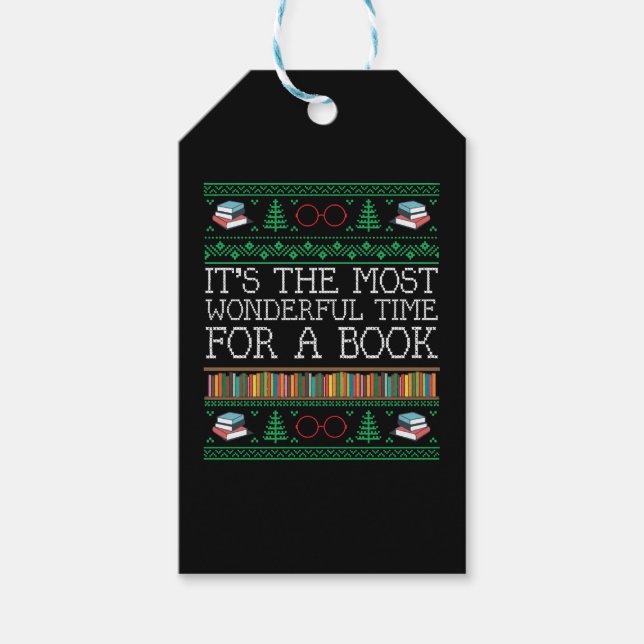 Étiquettes-cadeau Book Lovers Ugly Christmas (Devant)