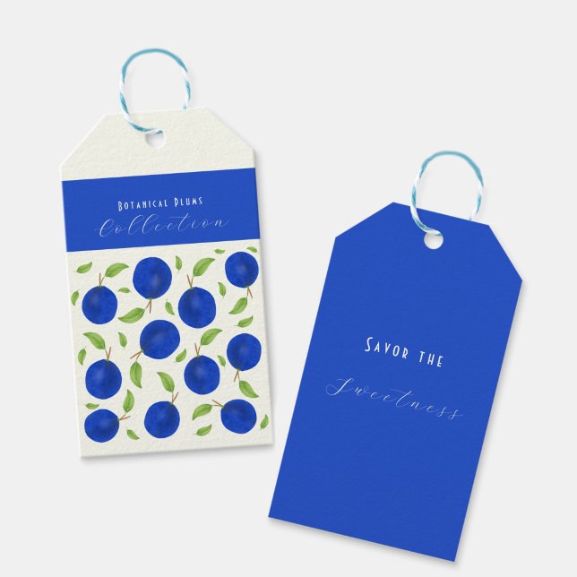 Étiquettes-cadeau Botanical Plums Collection Ivory (Créateur téléchargé)