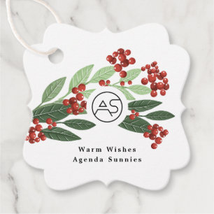 Étiquettes Cadeau Botanique Joyeux Noël Message Logo Affaires