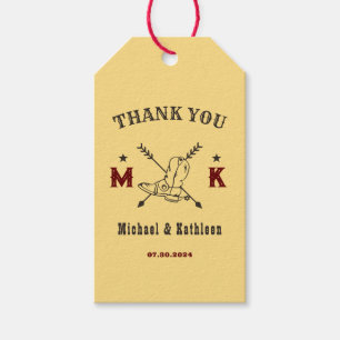 Étiquettes-cadeau Bottes de cowboy occidentales Monogram mariage cou