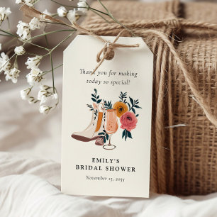 Étiquettes-cadeau Bottes et pétillant Shower Mariage Occidental