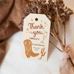 Étiquettes-cadeau Bottes rustiques et Merci à main trempé
