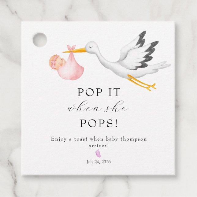 Étiquettes Cadeau Bouche | Balises de préférence de Baby shower (Devant)
