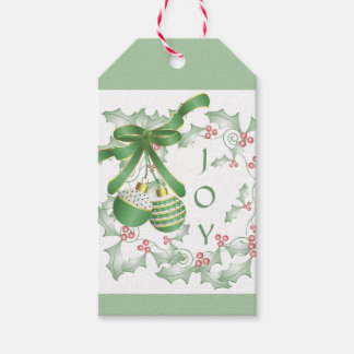 Étiquettes-cadeau Bouges de rose verte Holly