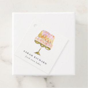 Étiquettes Cadeau Boulangerie de gâteau couleur pastel minimum