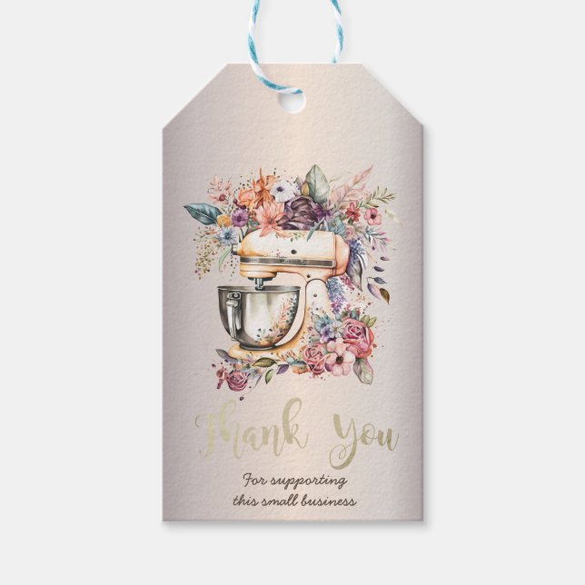 Étiquettes-cadeau Boulangerie de mélange floral (Devant)