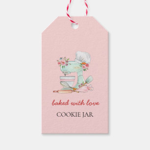 Étiquettes-cadeau Boulangerie de mélangeur de gâteaux d'aquarelle