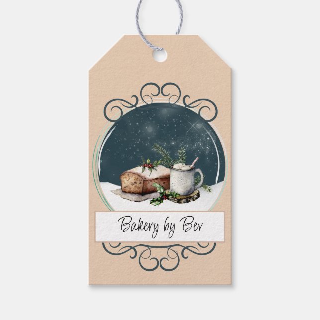 Étiquettes-cadeau Boulangerie et cacao Globe cadeau (Devant)